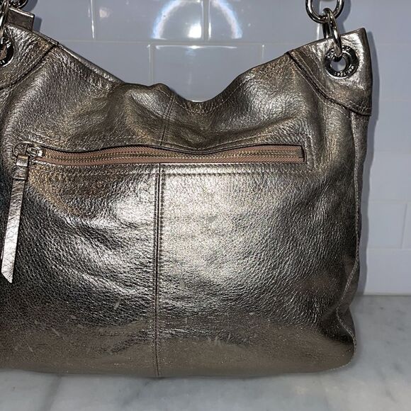 Coach Z Penelope Metallic Pebbled Leather Buckle Hobo Bag HTF - Picture 8 of 17